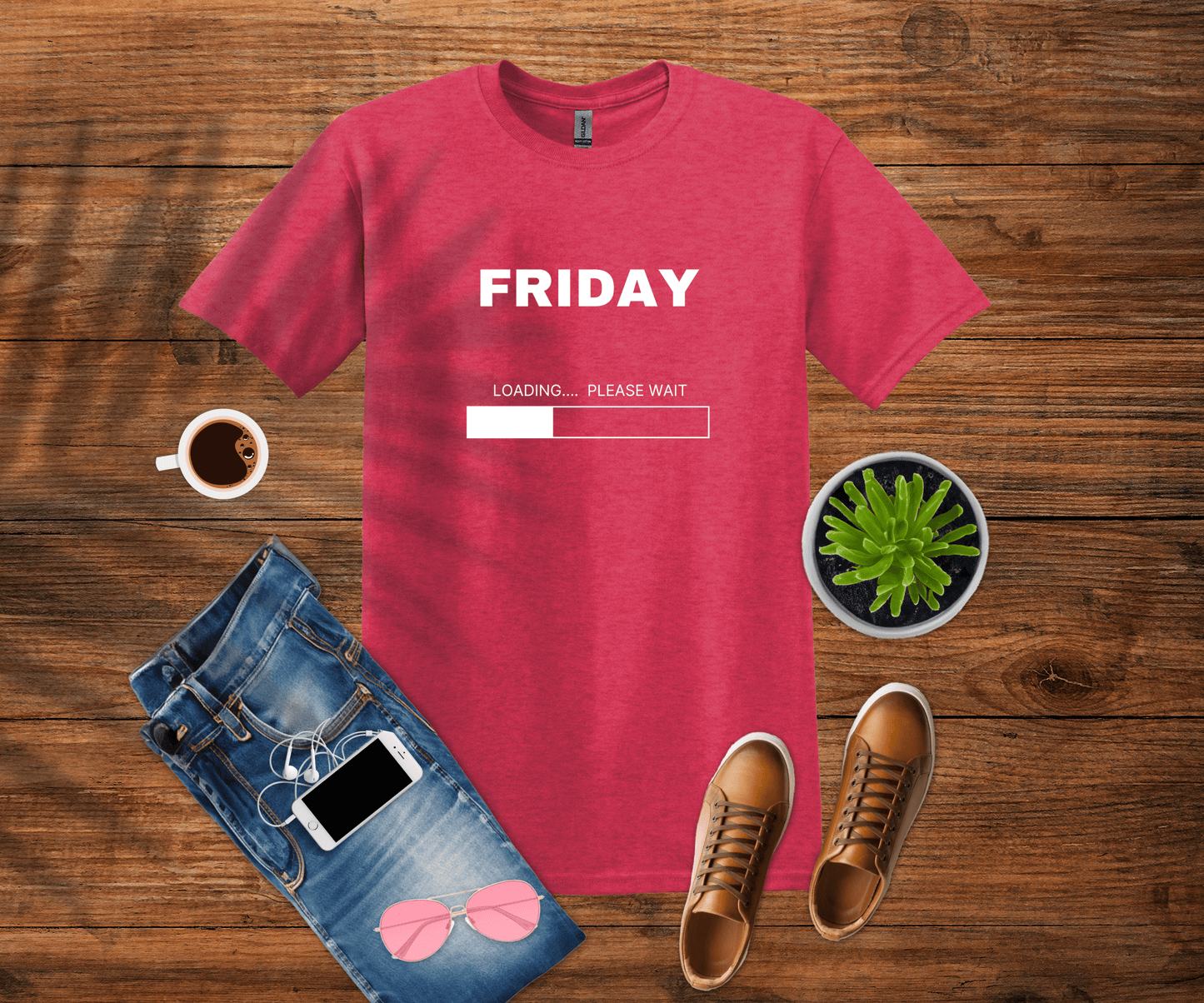 Printify T-Shirt S / Heather Red Friday Loading T-Shirt