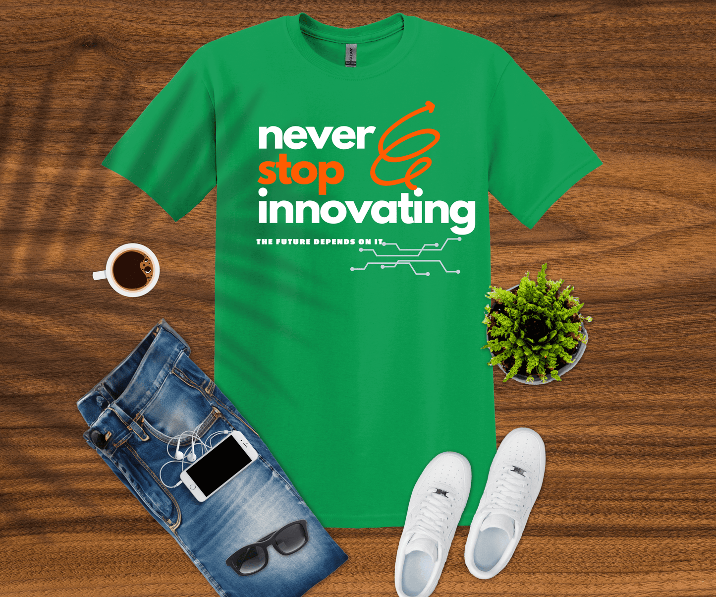 Printify T-Shirt S / Irish Green Innovation T-Shirt